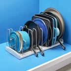 YouCopia StoreMore Expandable Cookware Rack with Tall Steel Wires, 12.5"-22" Wide Adjustable Pan Organizer for Kitchen Cabinet Storage, Classic Edition - size: Expandable Classic