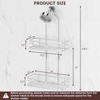 REINHARDT Shower Caddy Hanging, Rustproof Shower Caddy Anti-Swing Shower Organizer Over Showerhead No Drilling Shower Racks with Soap Holder Multi Hooks Bathroom Storage for Shampoo Sponge, Silver - color: Silver