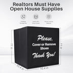 Opret Large Shoe Cover Box Black, Real Estate Agent Supplies, Disposable Shoe Cover Dispenser Box for Open House, Foldable Storage Bin - color: Black