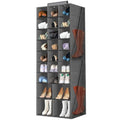 Hanging Shoe Organizer for Closet, Closet Hanging Shoe Storage Rack Holder Shelves,Collapsible Shoe Closet Organizers and Storage with 4 Large Side Pockets,25 Sections for Shoes,Hats,Clothes(Gray) - style: 3-Column Hanging Organizer
