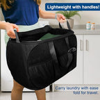 Collapsible Laundry Baskets, Tear Proof Pop Up Laundry Hamper with Lid, Dual Handles Durable Foldable Laundry Basket, Easy to Carry Laundry Hamper for Home, Laundry Room, Bedroom, Dorm, Travel Black - style: Black with Lid