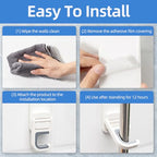 3 Pack，Broom and Mop Holder Wall Mount No Drill，Mop and Broom Gripper，Broom Handle Hanger，Household Cleaning Organizer, Holds up to 6 lb