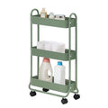 SunnyPoint Slim Rolling Storage Cart, 3 Tier Bathroom Storage Organizer Bathroom, Laundry Utility Cart (Turq) - color: Turq