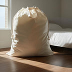 Canvas Laundry Bag 33"Wx 35"H, Thick Canvas Laundry Bag with Handles & Drawstring, Extra Large Heavy Duty Washable Basket Liner Hamper Liner Storage Sack (Beige XL, 1 Pack) - color: Beige, size: XL 33"W x 35"H┃1 Pack