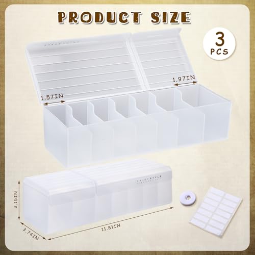 AceOrbit 3 Pack Clear Cable Organizer Box with Wire Ties and Label, Plastic Cord Charger Storage Box with Lid Stackable Cable Storage Wire Case for Desk Drawer Office Home Organization and Accessories