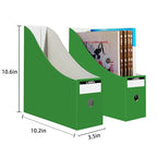 Limitliho Cardboard Magazine Holder (24 Pack), Sturdy Book Bins for Classroom, Vertical File Folder Organizer, 10.6'' 10.2'' 3.5'' Inch Magazine Rack (Green, 24 Pack) - color: Green