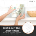 BINO | Plastic Organizer Bins, X-Large - 4 Pack | The SOHO Collection | Multi-Use Organizer Bins | Pantry & Freezer Bin | Plastic Storage Containers | Bin for Home & Kitchen Org - size: X-Large