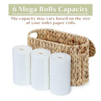 YANGQIHOME Toilet Paper Storage, Water Hyacinth Toilet Paper Storage with Lid, Papers Container for up to 6 Mega Rolls, Bathroom Basket Organizer - size: 6 Rolls
