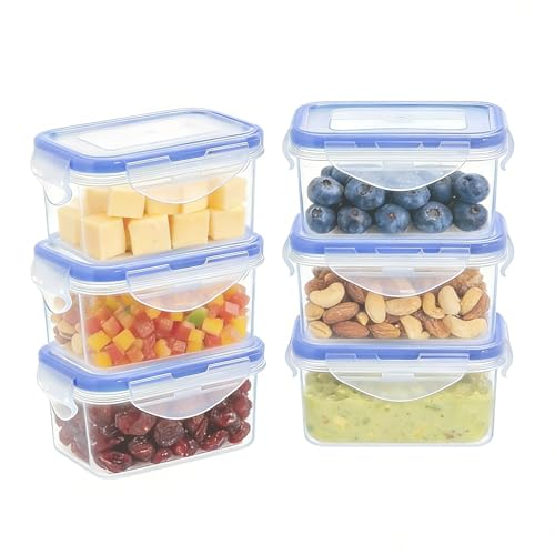 KIGI Multi-Pack Small Plastic Food Storage Containers Set, BPA-Free Plastic, Airtight Lids, Leakproof for Meal Prep, Snack & Lunch, Mini Bento Box, 6 oz / 0.75 Cup, 12 Piece Set - size: 0.75 cup (12-Piece)