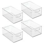 iDesign Stackable Fridge Bin - Kitchen Storage Bin for Pantry, Cabinets, or Fridge, Set of 4, Clear - style: Pack of 4