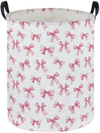 Essme Kids Laundry Basket,Pink Hamper Waterproof Storage Bin for Girls, Pink Hamper,Gift Baskets(Pink Bowknot) - color: Pink Bowknot