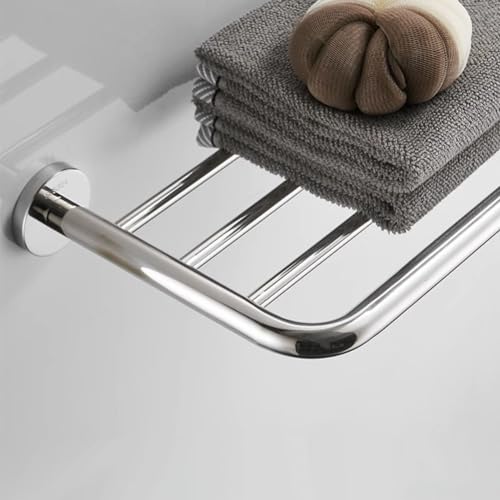 Hotel Towel Racks for Bathroom Wall Mounted, 30 Inch Towel Shelf for Bathroom, 2-Tier Bathroom Towel Rack, Polished Chrome - color: Polished Chrome, size: 30Inches 2PCS