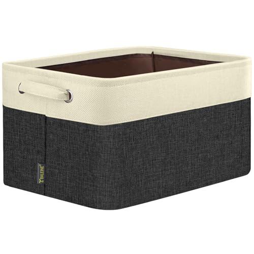 BALEINE 1 Pack Fabric Closet Storage Bins for Shelves, Linen Closet Organizers and Storage, Decorative Baskets for Organizing, Shelf, Clothes, Home, Office (Black, 12"x8"x8") - color: Black, size: 1PCS/Small-12x8x8