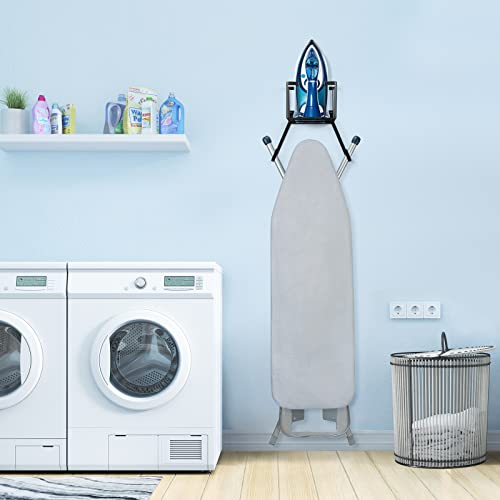 ORLESS Over The Door/Wall Mount Ironing Board Hanger, Laundry Room Iron and Ironing Caddy Board Storage Holder, Black - color: Regular Black