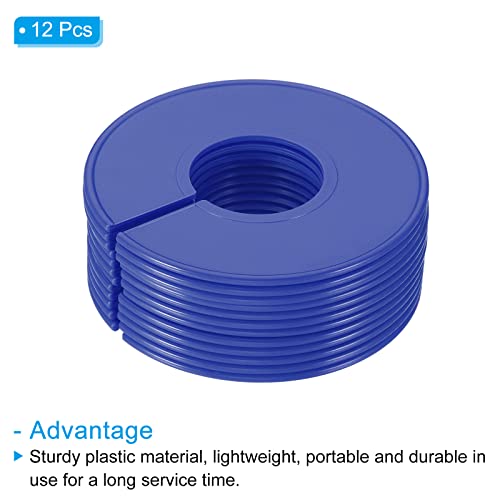 PATIKIL Clothes Dividers, 12 Pack Closet Clothing Rack Size Dividers Blank Labels Sorting Round Separator for Closet, Dark Blue - color: Dark Blue