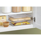 iDesign Kitchen Binz BPA-Free Plastic Stackable Organizer Box with Lid - 7.26" x 10.75" x 2.37", Clear