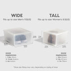 IRIS USA Stackable Shoe Storage Box with Latch Drop Front Door, 6-Pack, for Scarf Game Organizer Container with Ventilation Holes for Closet Under Bed Entryway Storage, Strudy, Tall, Clear - size: 14 Qt Drop Front - 6 Pack