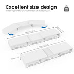 FITUEYES Dual Monitor Stand – 3 Shelf Computer Monitor Riser, Wood Desktop Stand with Adjustable Length and Angle, Desk Accessories, Office Supplies Medium White, DT108008WW - color: White