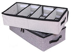 AARAINBOW 2 Packs Foldable Under Bed Clothes Organizer with Lids, Underbed Storage Container with Adjustable Dividers, UnderBed Storage Bins with Handles and Clear Window (Gray+Light Gray) - color: Gray+Light Gray