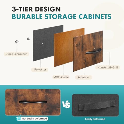 OLIXIS Dresser for Bedroom, 9 Storage Drawers, Wide Fabric Closet Chests Organizer Tower Furniture, TV Stand with Wooden Top Metal Frame for Clothes, Living Room, Hallway, Entryway, Rustic Brown - color: Rustic Brown, size: 39.4"D x 11.8"W x 39.9"H (9 Dra