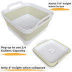 GIMWA Collapsible Wash Basin for Baby Bottles - 2.4 Gallons Portable Wash Bin for RV Camping Sink, Space-Saving Dish Tub (Green) - color: Green