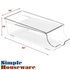 Simple Houseware 4-Pack Auto-Rolling Beverage Can Organizer for Fridge, Clear Front-Loading Soda Dispenser with Smooth Glide Design, Space-Saving Refrigerator Storage Bins - size: 4 Pack