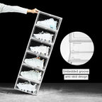 12 Pack Shoe Boxes, Clear Acrylic Stackable Plastic Sneaker Box Container, Magnetic Drop & Side Open Shoe Organizer Case Container With Lids Fits Up to Size 14 (Crystal Clear) - color: Crystal Clear