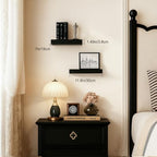 Floating Shelves Bathroom for Wall, Bathroom Shelves Over Toilet, Wall Shelves & Book Shelf, Hanging Shelf, Modern Wooden Wall-Mounted Small Floating Shelves, 12x7x1.5 in (Black, Set of 2) - color: Black, size: 12"(set of 2)