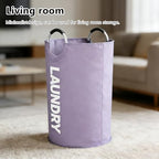 A large 90 liter laundry basket that can be folded for easy carrying. Suitable for bathrooms, laundry rooms, and travel (Purple) - color: Purple