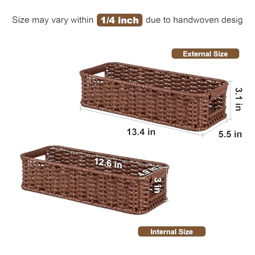 Toilet Tank Basket, Wicker Basket for Toilet Paper Storage,Small Baskets for Countertop,Shelves,Living Room,Bedroom,Both Organizer&Decor - color: Brown, size: small (1-pack)