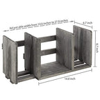 MyGift Barnwood Gray Wood Desktop Bookshelf Organizer, Expandable Adjustable Display Shelf Book Rack - color: Barnwood Gray
