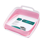 FOSJGO 2.4 Gal(9L) Collapsible Dish Basin with Drain Plug,Space Saving Multiuse Foldable Sink Tub,Dishpan,Kitchen Sink for Camping,Plastic Tub,Vegetable Washing,RV… - color: Pink
