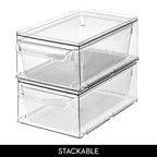 iDesign Stackable Kitchen Storage Drawer for Fridge, Pantry, Under-Sink, or Cabinet - Set of 2 - Clear - style: Pack of 2