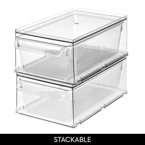 iDesign Stackable Kitchen Storage Drawer for Fridge, Pantry, Under-Sink, or Cabinet - Set of 4 - Clear - style: Pack of 4