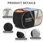 Seefoo Dual Compartment Laundry Hamper with Handles, Collapsible Laundry Baskets 2-Section, Dark/Light Labeled Storage Foldable Clothes Hamper for Laundry, Portable for Small Spaces, Apartment, Dorm - style: 2 Compartment B