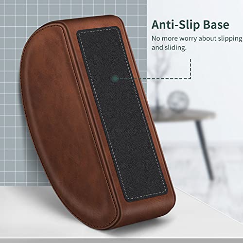 Remote Control Holder with 5 Compartments, KENOBEE Anti-slip Desktop Caddy Storage Organizer for Remote Controllers, Office Supplies, Makeup Brush, Media Accessories, Brown - color: Brown, size: Small
