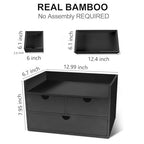 Charmewooden Desk Organizer with Drawers Countertop Drawers Organizer Tabletop Storage Organization Box Home Office Workspace Bathroom Toiletries Supplies (black with shelf) - style: Black with shelf