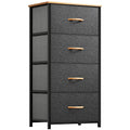 YITAHOME Storage Tower with 4 Drawers - Fabric Dresser, Organizer Unit for Bedroom, Living Room, Closets - Sturdy Steel Frame, Easy Pull Fabric Bins & Wooden Top - color: Cool Dark Grey, style: 4-Drawer