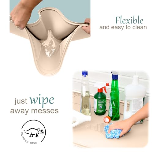 The Original Under Sink Mat - Silicone Waterproof mat, Adjustable, Easy to Clean, Kitchen cabinet liner, Disinfection Surface - 34" x 22" or smaller (Beige, 31" x 22") - color: Beige, size: 31" x 22"