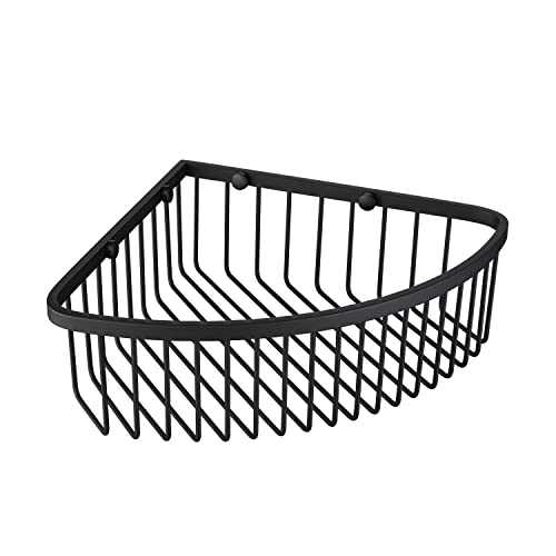 Bathroom Shower Caddy Corner Shelf Basket, Ultra Sturdy Rust-Proof Stainless Steel Shelf Organizer, Wall Mounted Storage Rack, Matte Black - color: Black, size: 90° Corner (1 Pack)