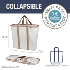 CleverMade Collapsible Laundry Caddy – Foldable Laundry Hamper & Tote, XXL 64L Pop-Up Laundry Basket with Handles, Space-Saving Laundry Organizer for Home & Travel, 2 Pack - LUXE Cream Herringbone - color: LUXE Cream Herringbone