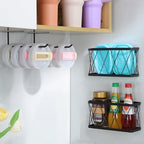 YIGII Kitchen Cabinet Organizer, 4 Pack Over Cabinet Door Organizer with 2 Baskets & 2 Lid Holders, Inside Cabinet Food Container/Tumbler Lid Storage, Pot Lid Holders, Black - style: 4 Pack Lid Organizer