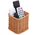NiHome Remote Caddy, Bedside Remote Control Holder, Synthetic Rattan Organizer for TV Remotes, Makeup Brushes & Office Supplies, Stylish Remote Holder for Table, Living Room, Bedroom & Office