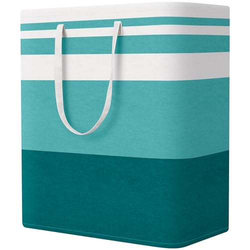 StorageRight Large Collapsible Laundry Basket Hamper with Easy Carry Handles，Freestanding Clothes Hampers for Laundry, Bedroom, Dorm, Towels, Toys, 100L, Green - color: Green, size: 100L
