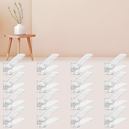 FENRUNXU Shoe Slots Organizer for Closet,16 Pack Shoe Stacker Shoe Rack Organizer for Closet Space Saver Storage Shoe Holder Organization(Transparent) - color: Transparent, size: 16 Pack
