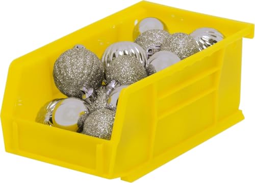 Akro-Mils 30220 AkroBins Plastic Storage Bins, Space-Saving Stackable Bins for Garage, Pantry, Craft Organization, 7" x 4" x 3", Yellow, 24-Pack - color: Yellow