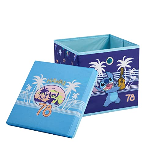 Lilo & Stitch Collapsible Storage Cube with Removable Lid,10"x10"x10" Fabric Organizer Bin for Kids’ Toys, Clothes & Accessories, Bedroom or Playroom Storage Box - color: Lilo and Stitch