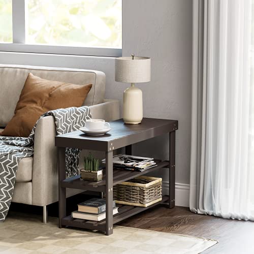 Pipishell Bamboo Shoe Rack Bench, 3 Tier Sturdy Shoe Bench, Storage Shoe Organizer, Holds up to 300lbs for Entryway Bedroom Living Room Balcony, Brown - color: Brown