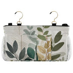 Bedside Caddy Hanging Bunk Bed Caddy Bed Organizer Hanging Pocket with 2 Hooks Bedside Storage Organizer Pocket Bag Holder Beige Boho Style Leaves - color: Beige Boho Style Leaves