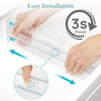 Vtopmart 12 Pack Drawer Dividers for Clothes, 4" High 13"-22" Adjustable Expandable Dresser Drawer Organizer, Clear Plastic Separators for Dresser, Baby Clothing, Underwear, Cosmetic, Toiletries - size: 4" H,13-22" L